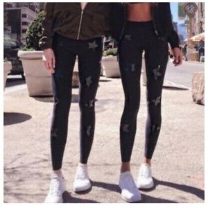 Star print “The Warmup” leggings free ship